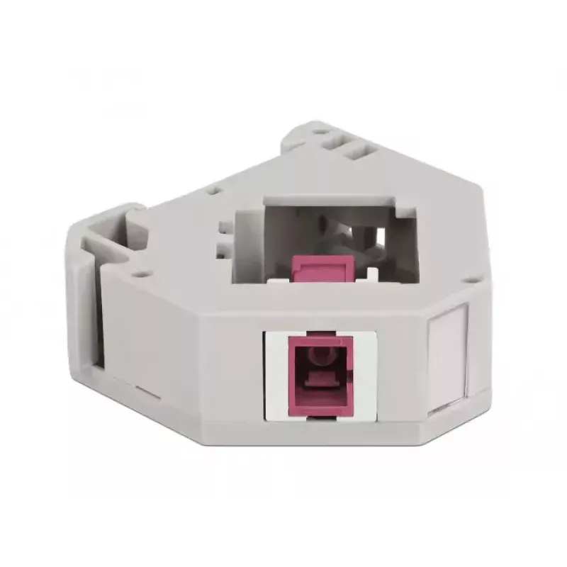 Keystone module DELOCK 87182 — SC to SC duplex adapter, grey/violet/white, 60.1×59.4×21.6 mm