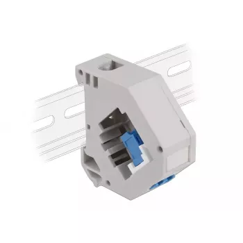 Keystone module DELOCK 87189 — LC to LC duplex, colours Blue/Grey/White, 60.1×59.4×21.6 mm