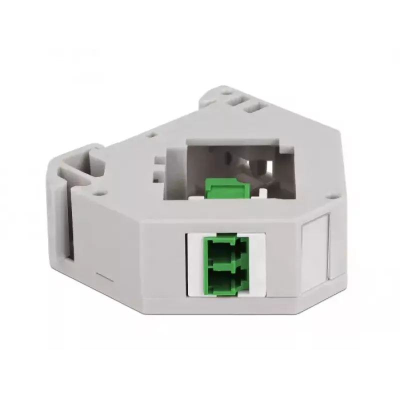 Keystone module DELOCK 87192 — LC to LC duplex, colours Green/Grey/White, 60.1×59.4×21.6 mm