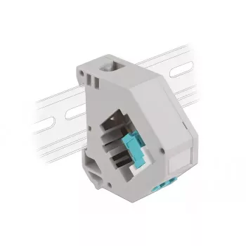 Keystone module DELOCK 87194 with LC to LC connectors, aqua/grey/white, 60.1×59.4×21.6 mm