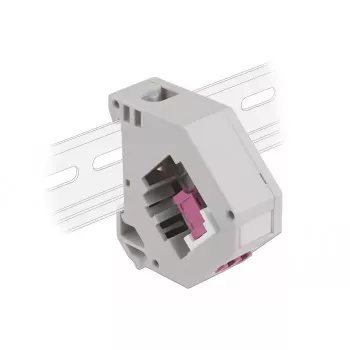 Keystone module DELOCK 87195 with LC to LC connectors, grey/violet/white, 60.1×59.4×21.6 mm