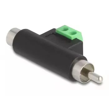DeLOCK RCA male and RCA female to Terminal Block Adapter 66056