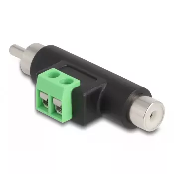 DeLOCK RCA male and RCA female to Terminal Block Adapter 66056