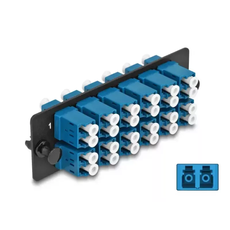 DeLOCK Fiber Optic Adapter Panel LC Duplex UPC 12 Port blue