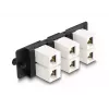 DeLOCK Keystone Adapter Panel 6 port black Flat RJ-45