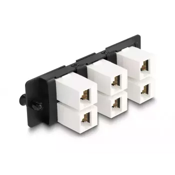 DeLOCK Keystone Adapter Panel 6 port black Flat RJ-45