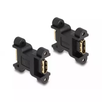 DeLOCK HDMI Adapter female to female with screw connection 66068 Black