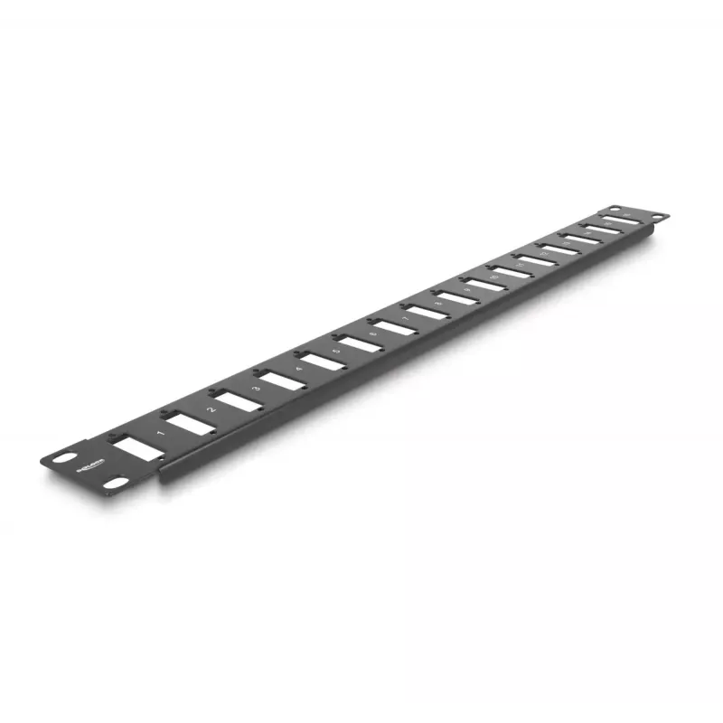 DeLOCK 19 inch Panel for Adapter 16 port black Rack mounting 1U
