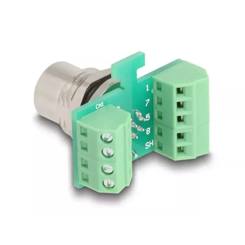 DeLOCK M12 Transfer Module Adapter 8 pin A-coded female to 9 pin terminal block