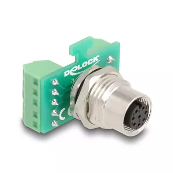 DeLOCK M12 Transfer Module Adapter 8 pin A-coded female to 9 pin terminal block