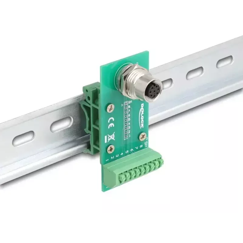 DeLOCK M12 Transfer Module Adapter 8 pin A-coded female to 9 pin terminal block