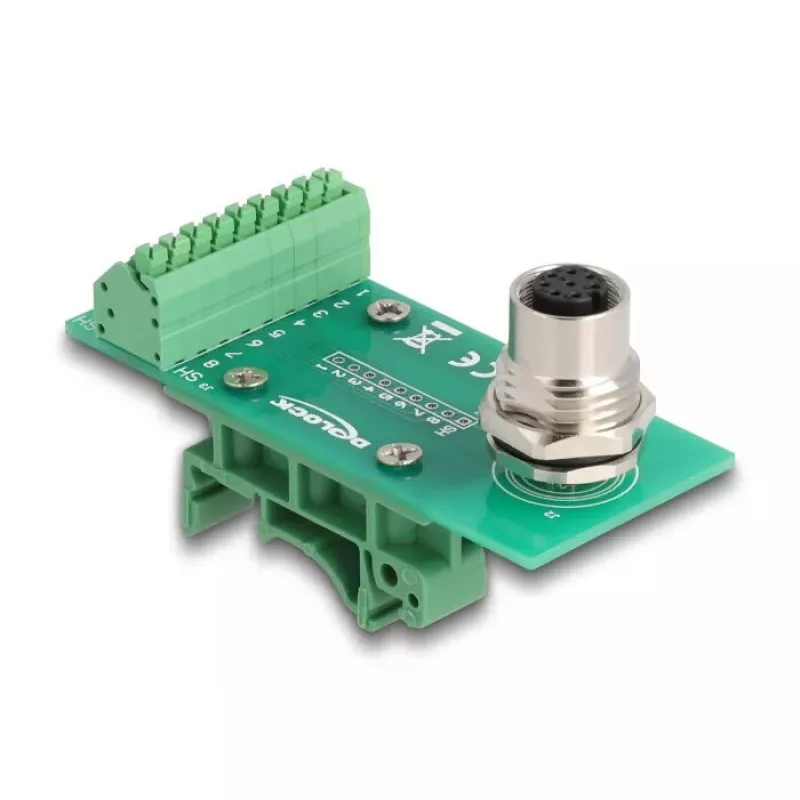 DeLOCK M12 Transfer Module Adapter 8 pin A-coded female to 9 pin terminal block