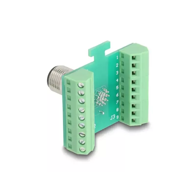 DeLOCK M12 Transfer Module Adapter 17 pin A-coded male to 18 pin terminal block