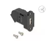 DeLOCK USB 2.0 Type-A panel mount female to Type-A female 45° angled black