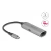 DELOCK 81591 USB Type-C Hub with RJ-45 2.5/5 Gbps Ethernet and USB Type-C Power Delivery 140W, Aluminium, Anthracite/Black