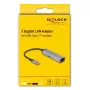 DELOCK 81591 USB Type-C Hub with RJ-45 2.5/5 Gbps Ethernet and USB Type-C Power Delivery 140W, Aluminium, Anthracite/Black