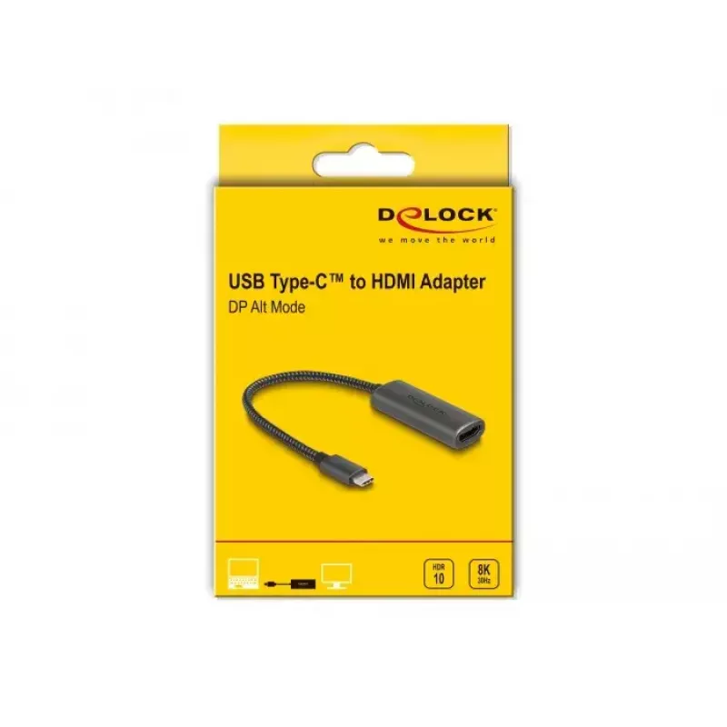 Video Cable Adapter DeLOCK 64229 0.2m USB Type-C to HDMI Black
