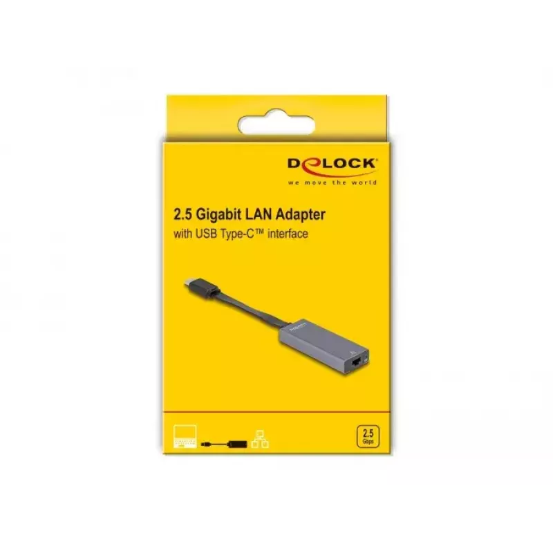 DeLOCK 66248 cable gender changer RJ-45 USB C Grey 0.09m