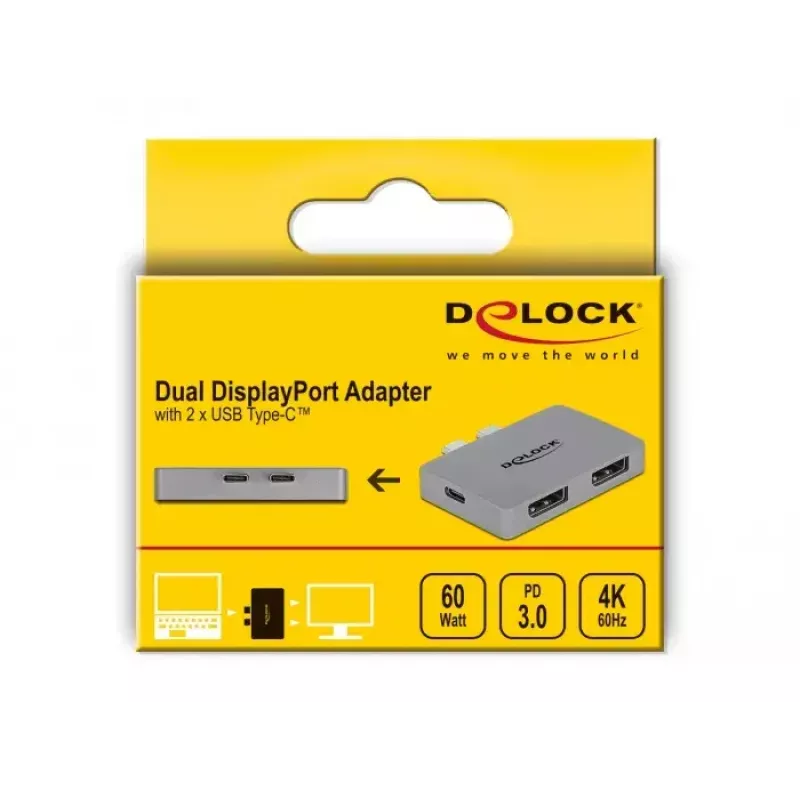 Dual DisplayPort Adapter DeLOCK 64001 for MacBook