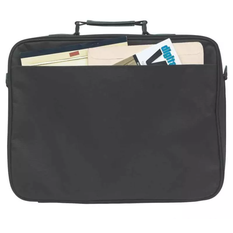 Manhattan Empire Laptop Bag 17.3 inch, Clamshell design, Accessories Pocket, Shoulder Strap (removable), Notebook Case, Black, Three Year Warranty