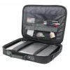 Manhattan Empire Laptop Bag 17.3 inch, Clamshell design, Accessories Pocket, Shoulder Strap (removable), Notebook Case, Black, Three Year Warranty