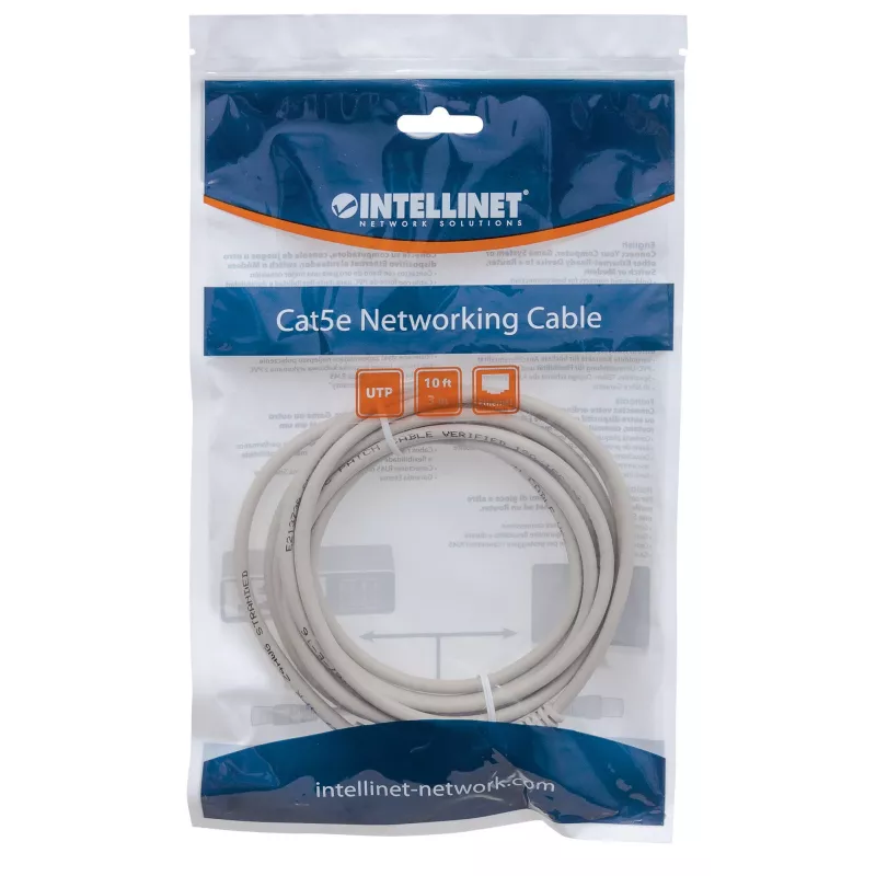 Intellinet Network Patch Cable, Cat6, 15m, Grey, CCA, U/UTP, PVC, RJ45, Gold Plated Contacts, Snagless, Booted, Lifetime Warranty