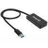 Manhattan USB-A to HDMI Adapter Cable, 60cm, Male to Female, 5 Gbps (USB 3.2 Gen1 aka USB 3.0), 2560x1440 @ 32-bit colour, Full HD video 1080p@16:9, Black, Blister