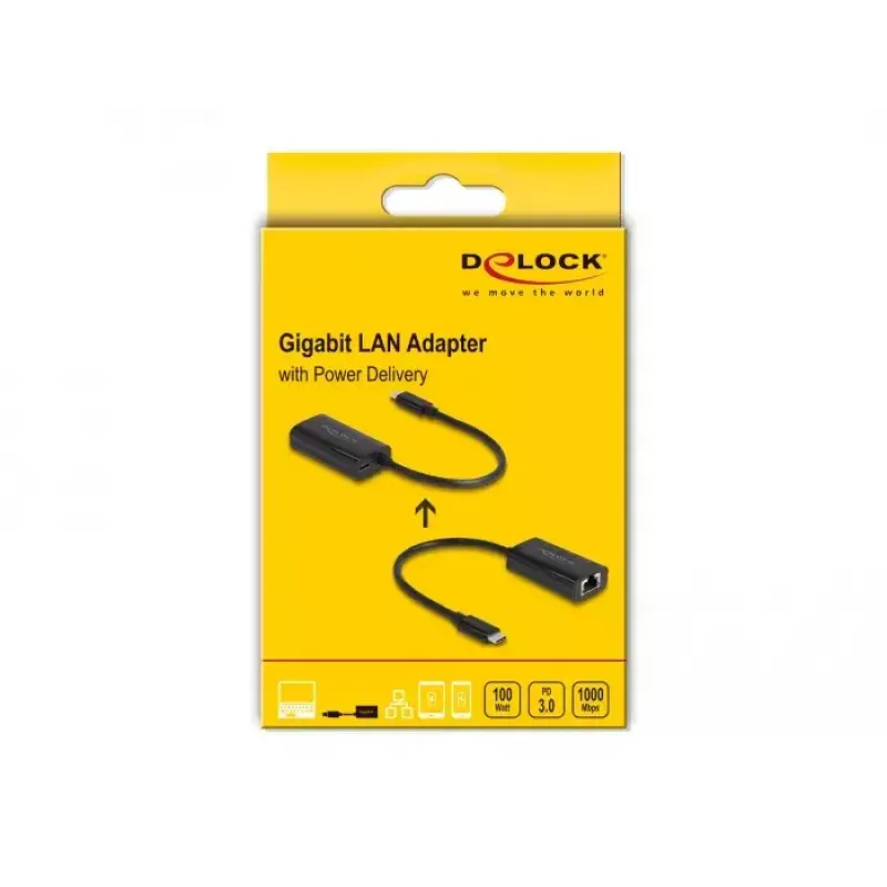 DeLOCK 61026 cable gender changer USB C RJ45 Black