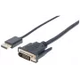 Manhattan DisplayPort 1.2a to DVI-D 24+1 Cable, 1080p@60Hz, 3m, Male to Male, Passive, Compatible with DVD-D, Black, Three Year Warranty, Equivalent to DP2DVIMM10.