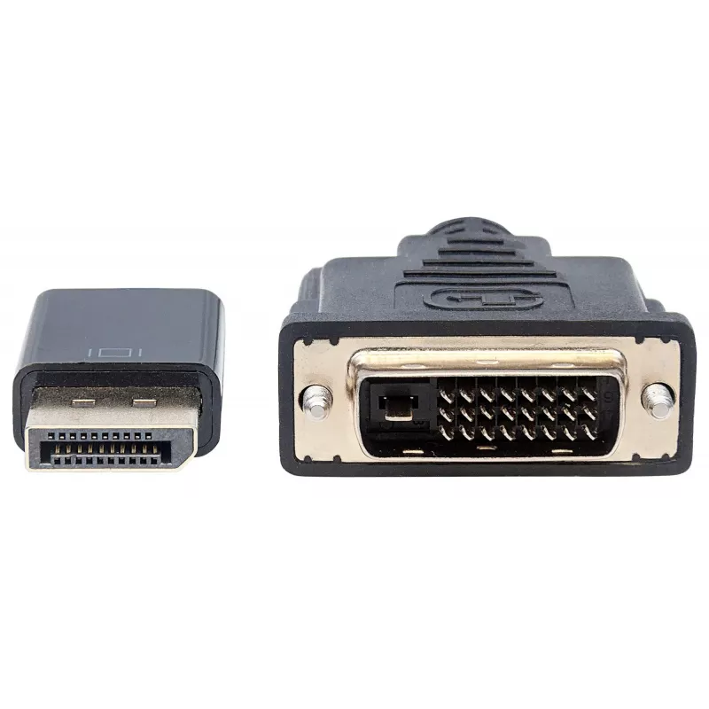 Manhattan DisplayPort 1.2a to DVI-D 24+1 Cable, 1080p@60Hz, 3m, Male to Male, Passive, Compatible with DVD-D, Black, Three Year Warranty, Equivalent to DP2DVIMM10.
