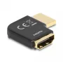DeLOCK HDMI Adapter male to female 90° left angled 8K 60 Hz metal