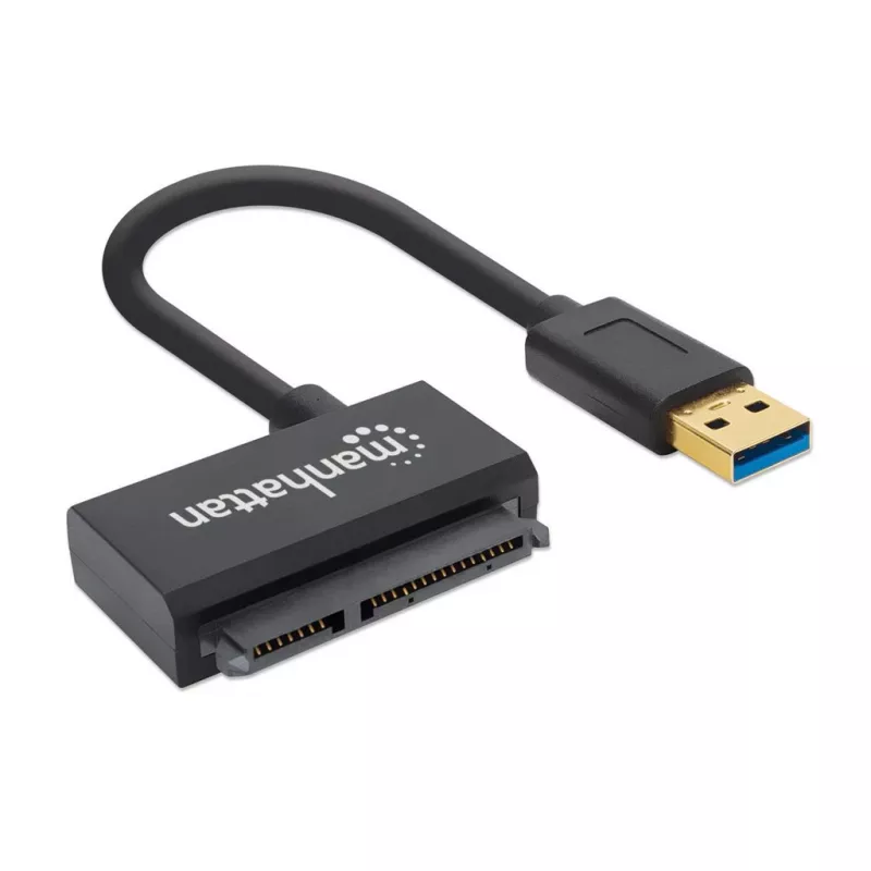 Manhattan USB-A to SATA 2.5 inch Adapter Cable, 42cm, Male to Male, 5 Gbps (USB 3.2 Gen1 aka USB 3.0), Supports 48-bit LBA, SuperSpeed USB, Three Year Warranty