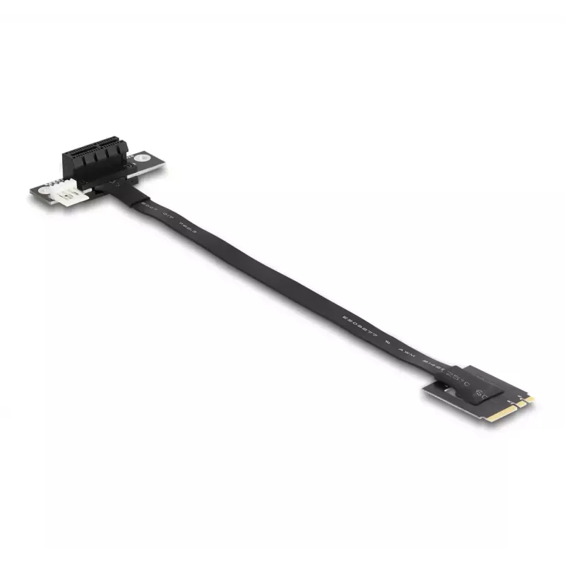 DeLOCK M.2 Key A+E to PCIe x1 NVMe Adapter angled 20 cm cable