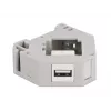 Keystone module DELOCK 87163 — USB A to USB A, grey/white, 60.1×59.4×21.6 mm