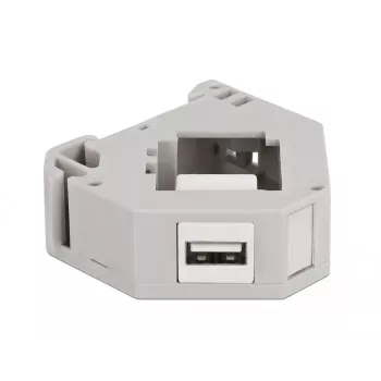 Keystone module DELOCK 87163 — USB A to USB A, grey/white, 60.1×59.4×21.6 mm
