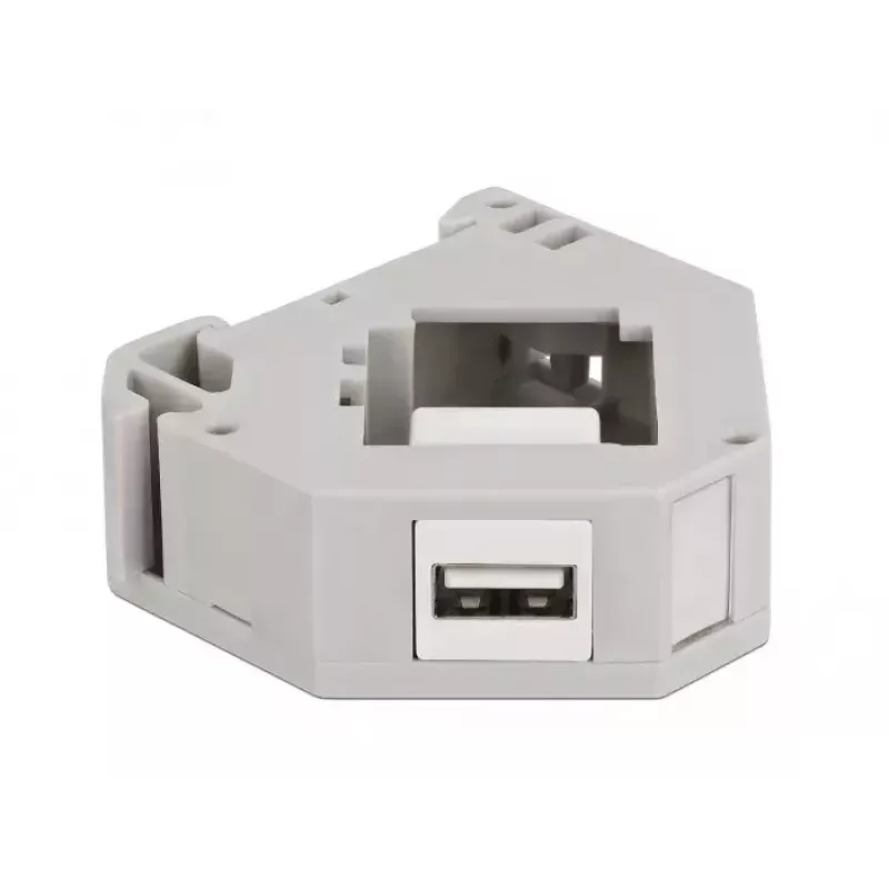 Keystone module DELOCK 87163 — USB A to USB A, grey/white, 60.1×59.4×21.6 mm