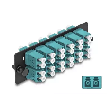 DeLOCK Fiber Optic Adapter Panel LC Duplex OM4 12 Port Aqua