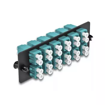 DeLOCK Fiber Optic Adapter Panel LC Duplex OM4 12 Port Aqua
