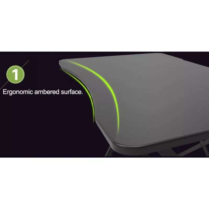 Techly Gaming Desk for PC with Angular Ergonomic Edge Black
