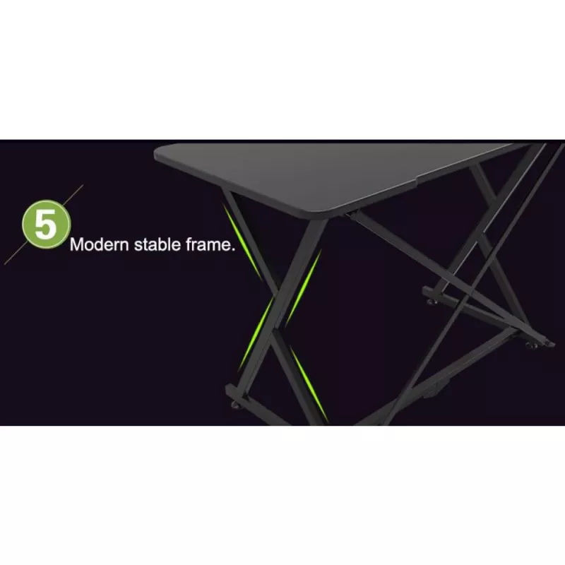Techly Gaming Desk for PC with Angular Ergonomic Edge Black