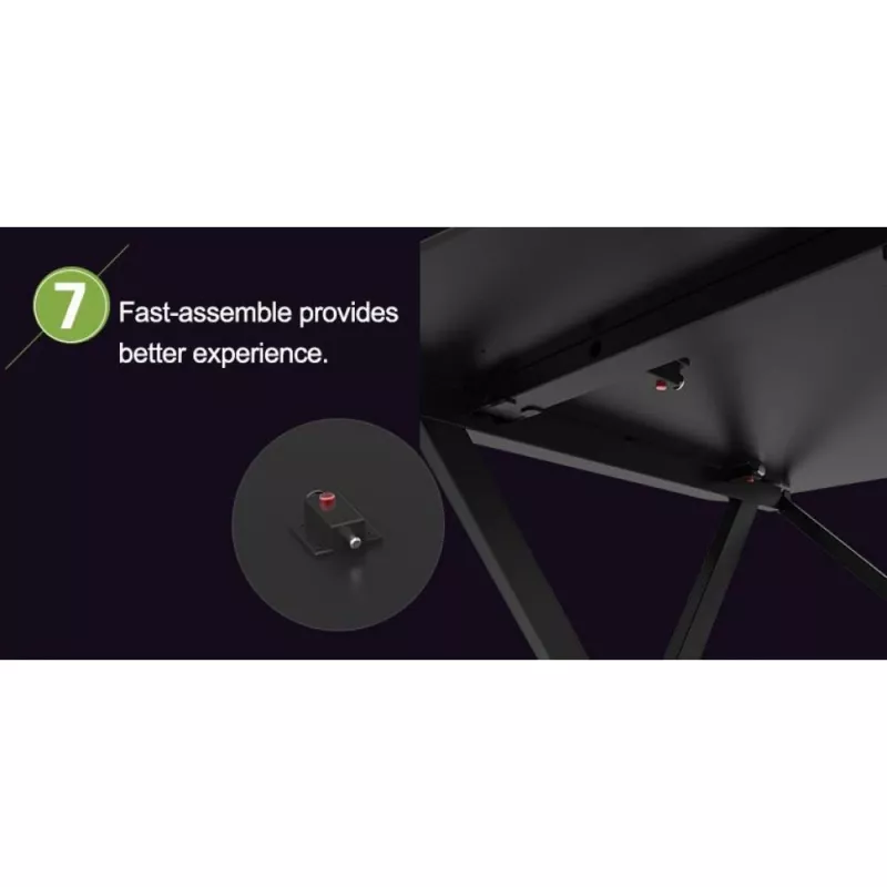 Techly Gaming Desk for PC with Angular Ergonomic Edge Black