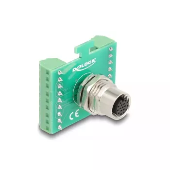 DeLOCK M12 Transfer Module Adapter 17 pin A-coded female to 18 pin terminal block