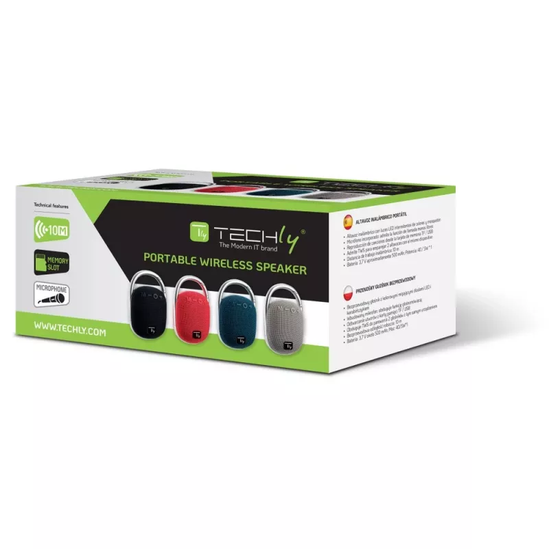Techly ICASBL321GR portable/party speaker Mono portable speaker Grey 5 W