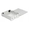 Fiber Optic Wall Box DELOCK 4× SC Simplex or LC Duplex adapters, metal housing, grey