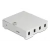 Fiber Optic Wall Box DELOCK 4× SC Simplex or LC Duplex adapters, metal housing, grey