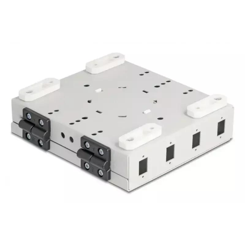 Fiber Optic Wall Box DELOCK 4× SC Simplex or LC Duplex adapters, metal housing, grey