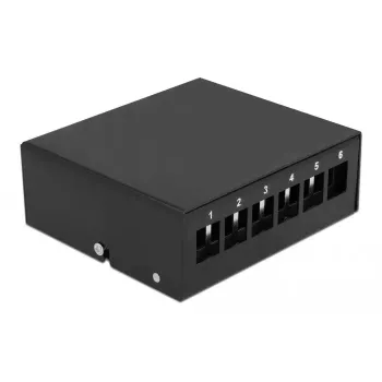 Patch Panel DeLOCK Keystone 6 Port Black