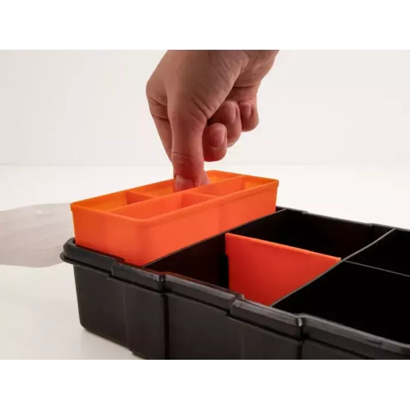 Storage box DeLOCK 18419 11 compartments 220x155x60mm orange/black