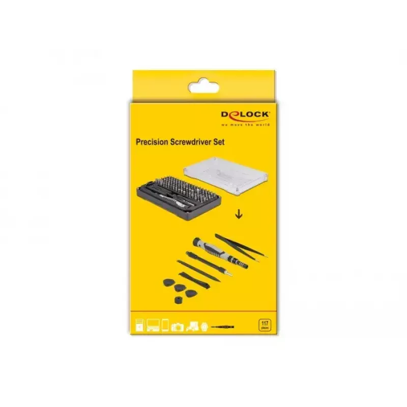 DeLOCK 64168 manual screwdriver Set Precision screwdriver Width 120 mm Length 185 mm Height 38 mm