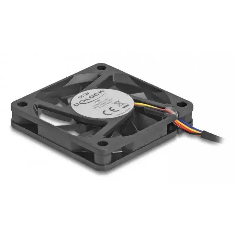 DELOCK Computer Case Fan 6 cm (60x60x10 mm), 12 V, Ball Bearing, Black, Model 67294